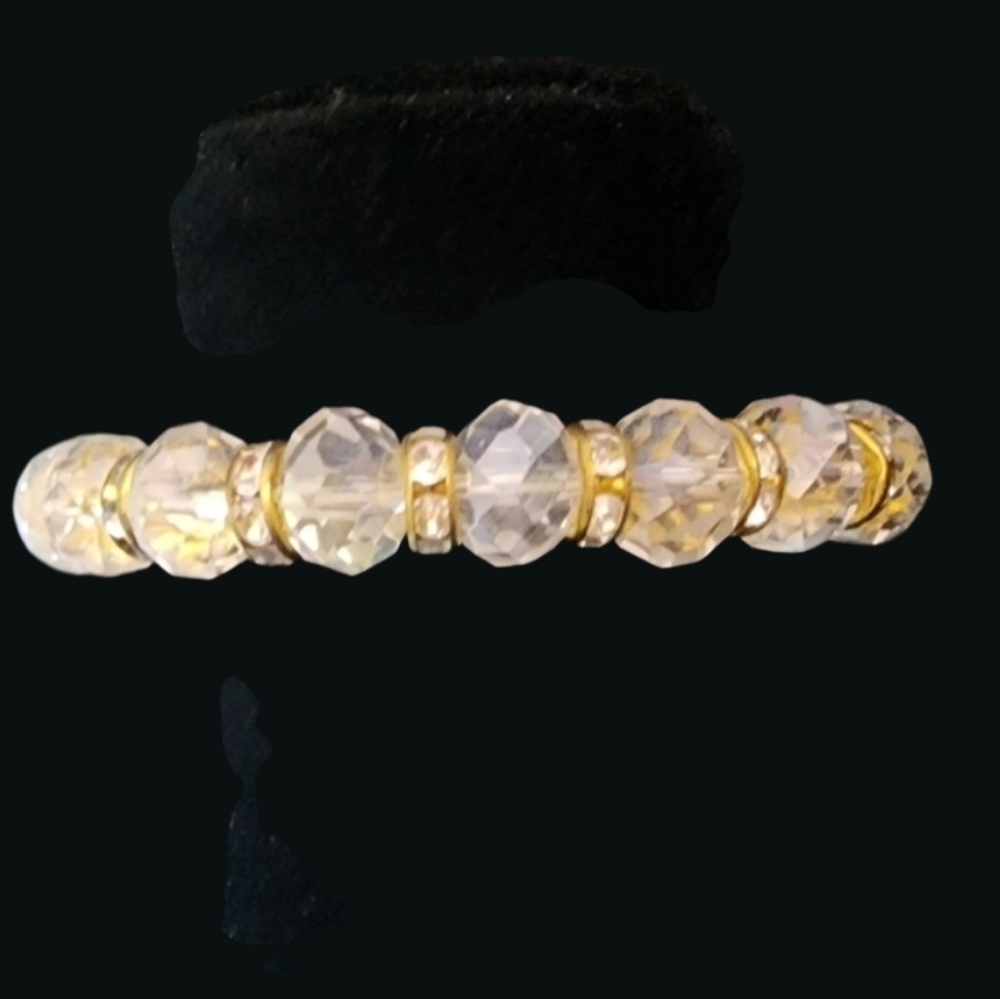 Iridescent Crystal Bead Stretch Bracelet